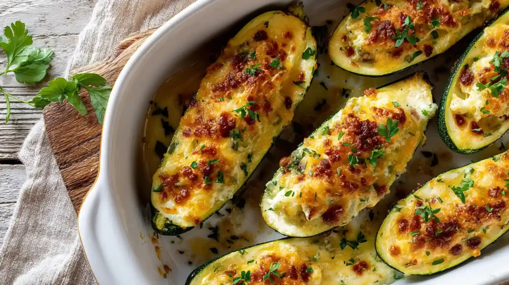 Gefüllte Zucchini schnell, gesund & familienfreundlich