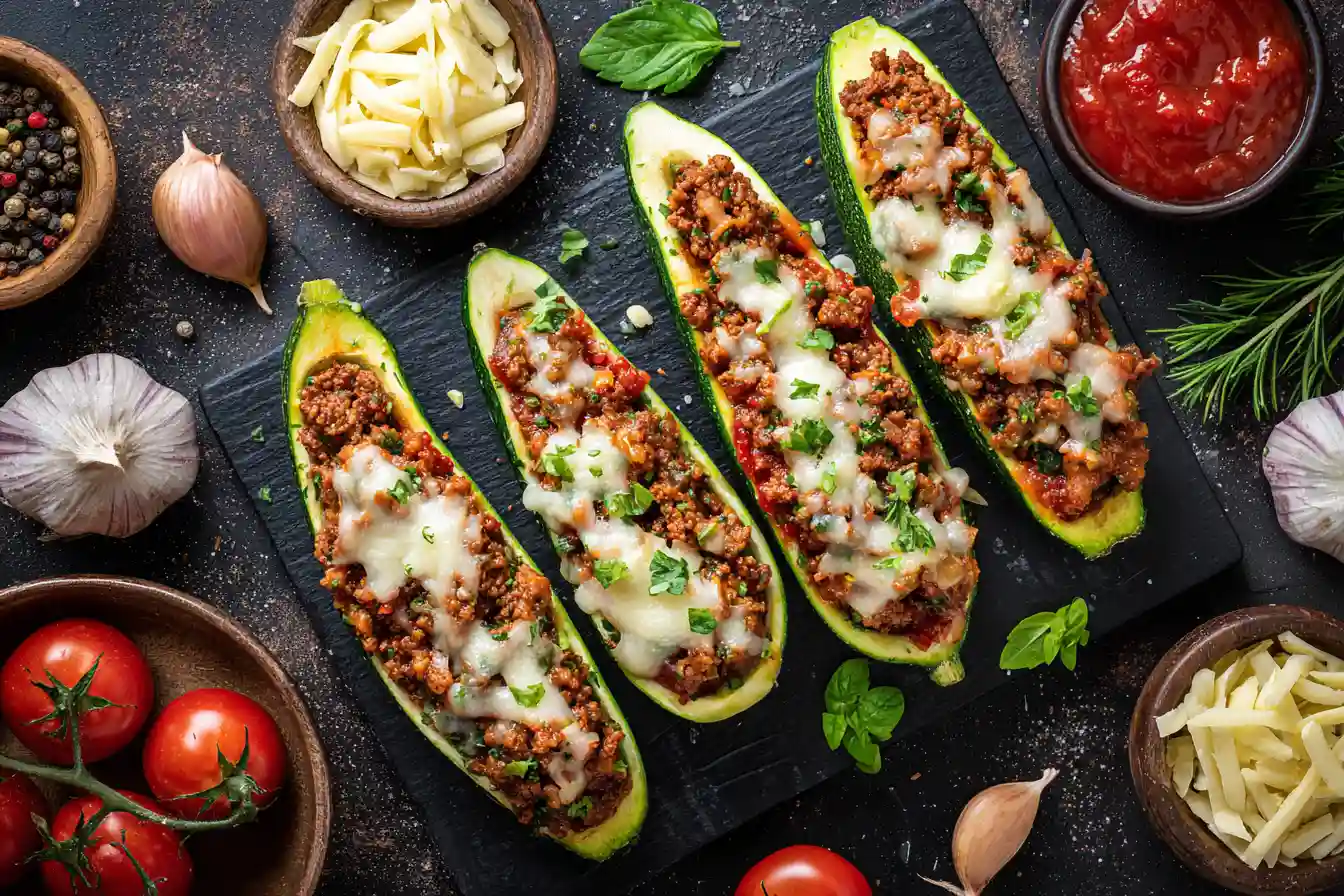 Gefüllte Zucchini
