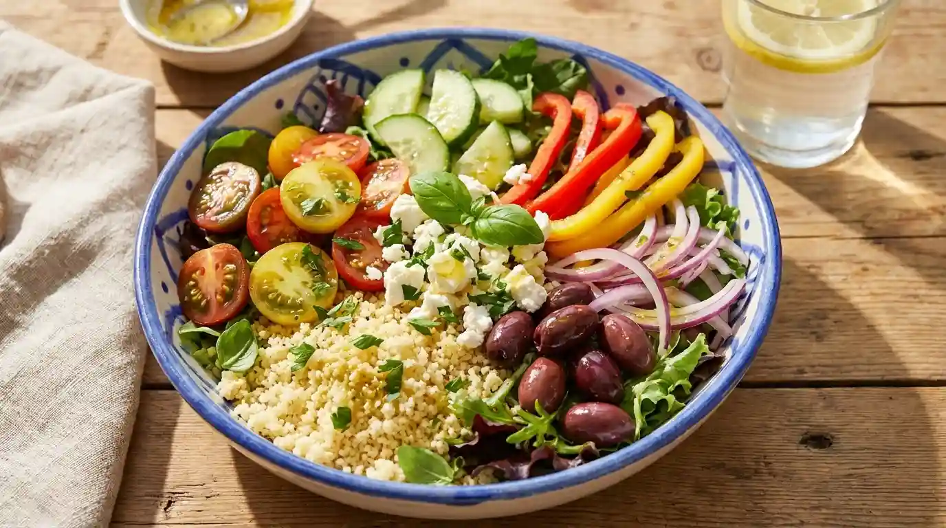Vegetarisches Abendessen im Sommer