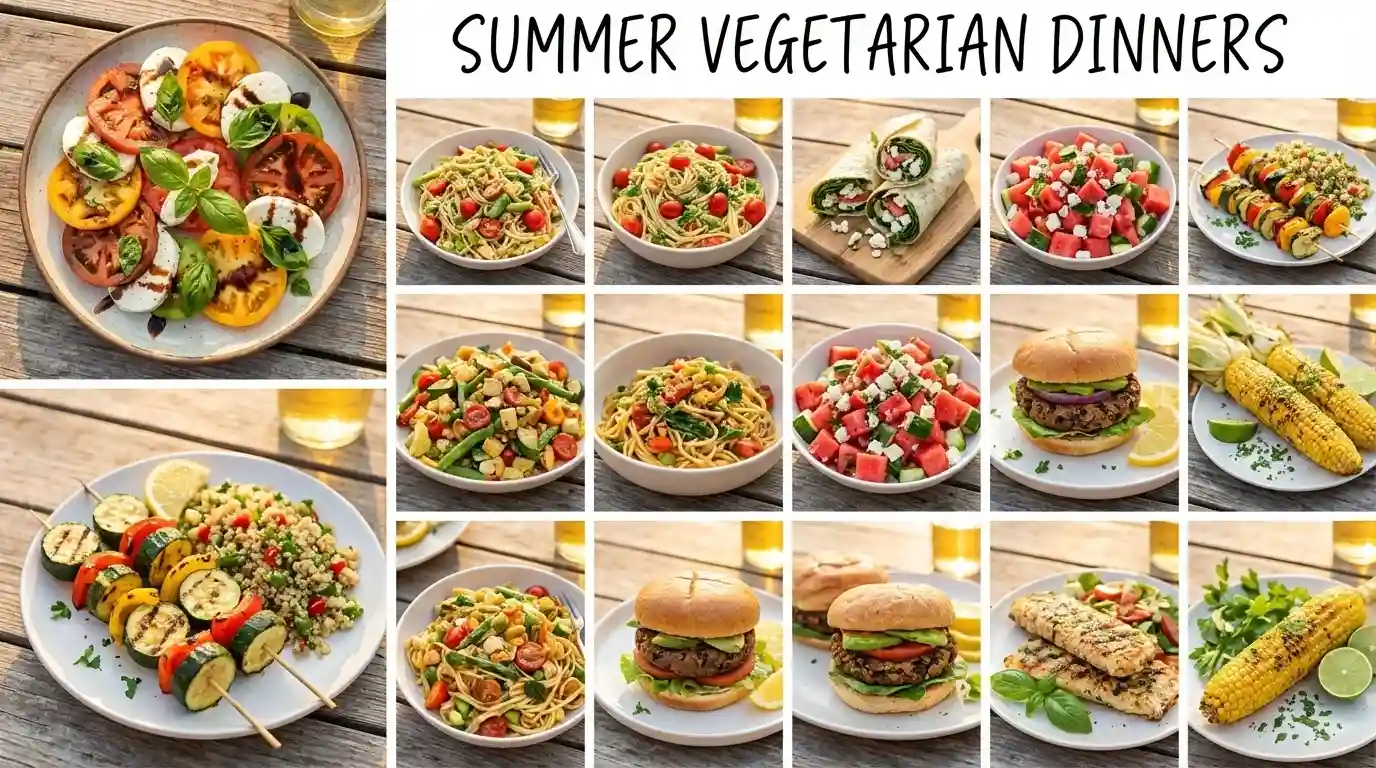 Vegetarisches Abendessen im Sommer