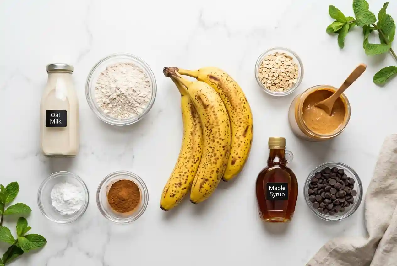 Zutaten für vegane Muffins mit Banane
