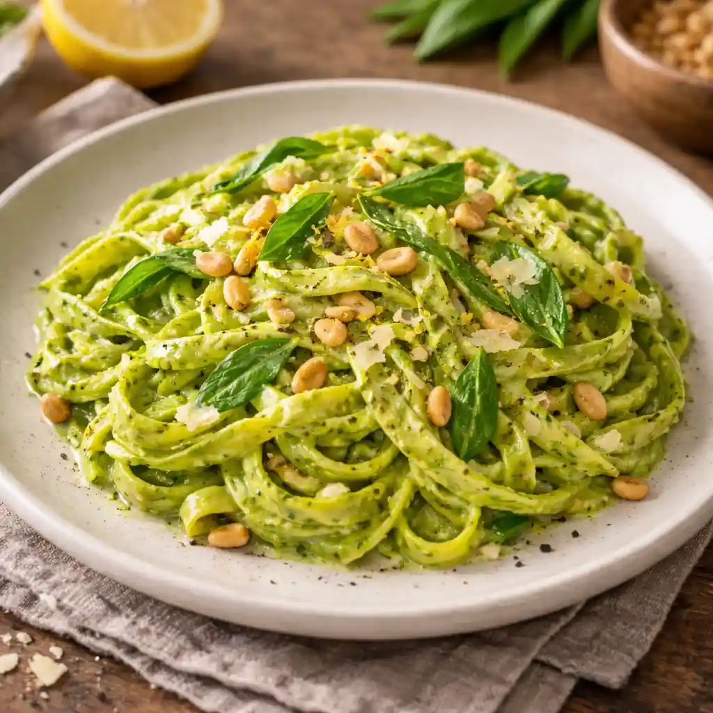 Cremige vegane Bärlauch-Pasta – Schnell