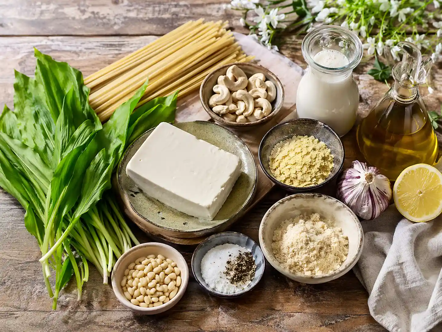 Cremige vegane Bärlauch-Pasta – Schnell