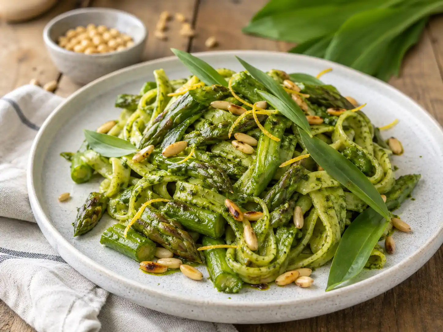 Pasta mit Spargel & Bärlauchpesto in 30 Minuten