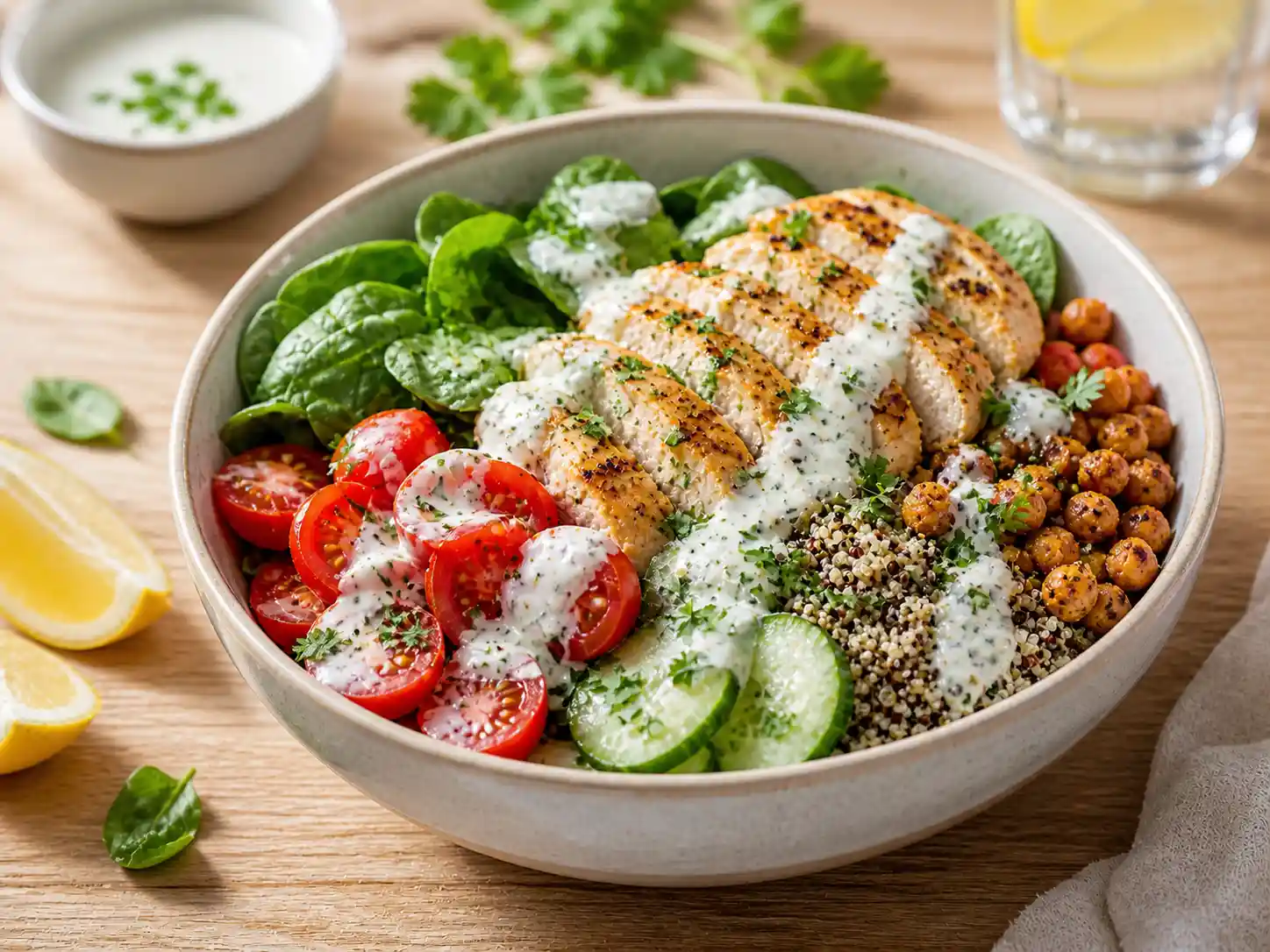 Gesunde proteinreiche Hähnchen-Bowl – in 30 Minuten fertig