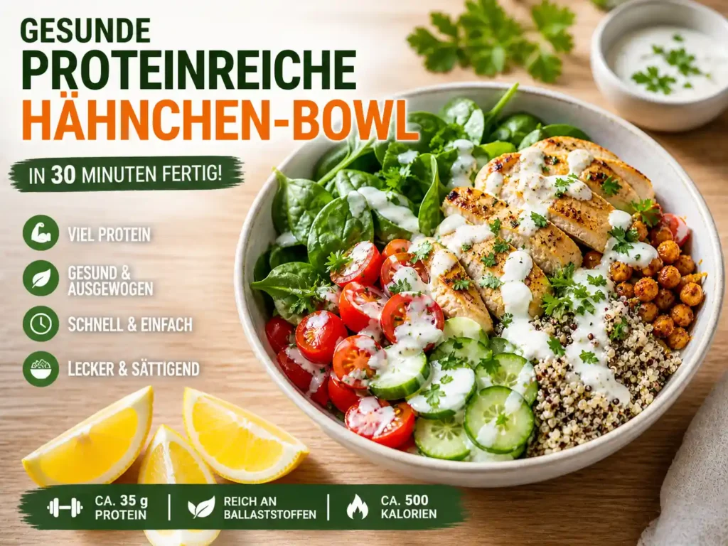 Gesunde proteinreiche Hähnchen-Bowl – in 30 Minuten fertig