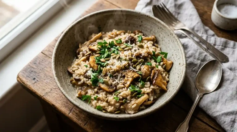 Gesunde Champignon-Reis-Pfanne – cremig ohne Sahne
