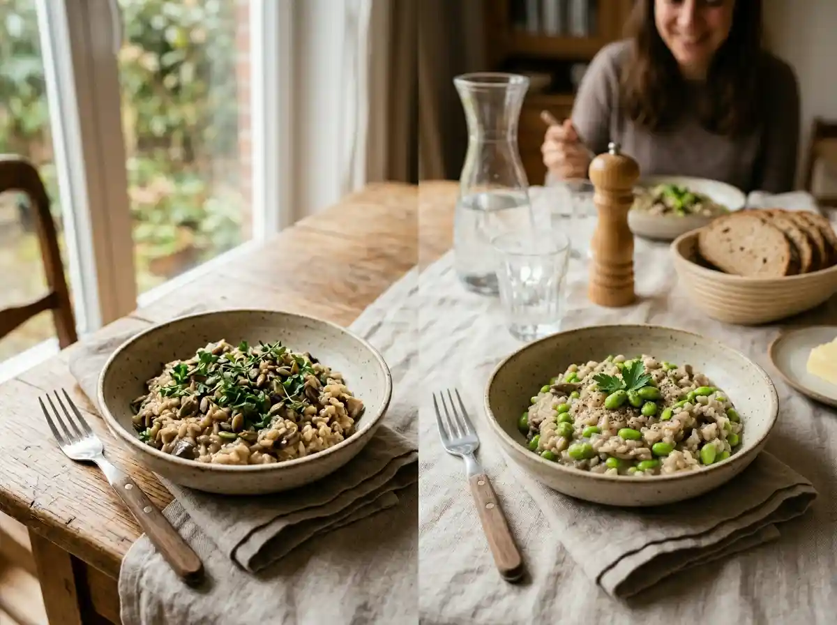 Gesunde Champignon-Reis-Pfanne – cremig ohne Sahne