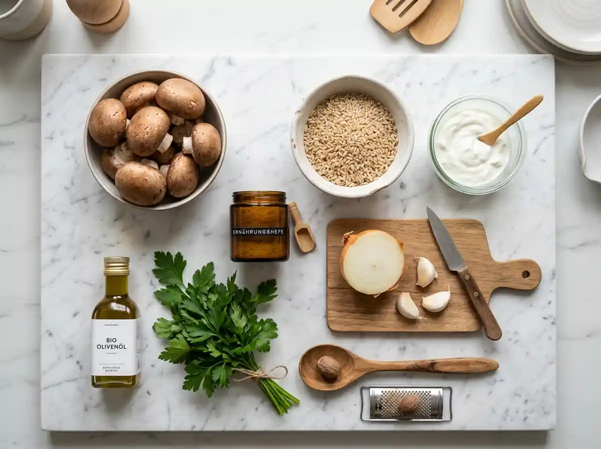 Gesunde Champignon-Reis-Pfanne – cremig ohne Sahne