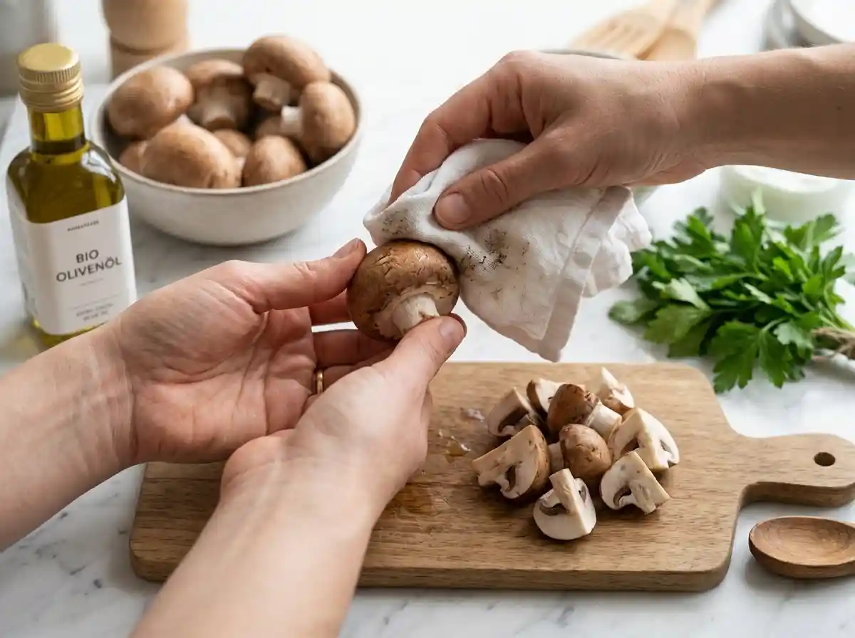 Gesunde Champignon-Reis-Pfanne – cremig ohne Sahne